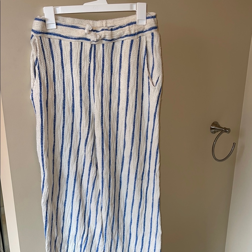 Blue and White Striped sweats